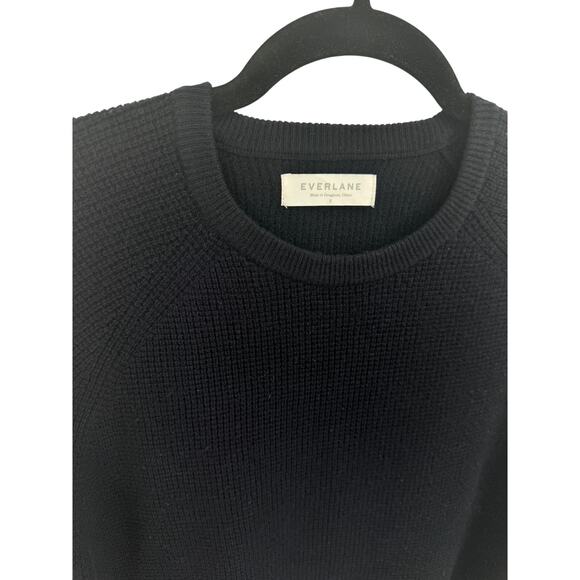 Everlane Waffle Knit Cashmere Sweater The Classic Crew Neck Men's Small Navy - Picture 2 of 6